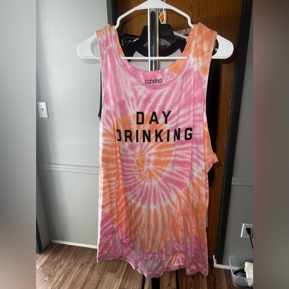 Day drinking Tie die tank top